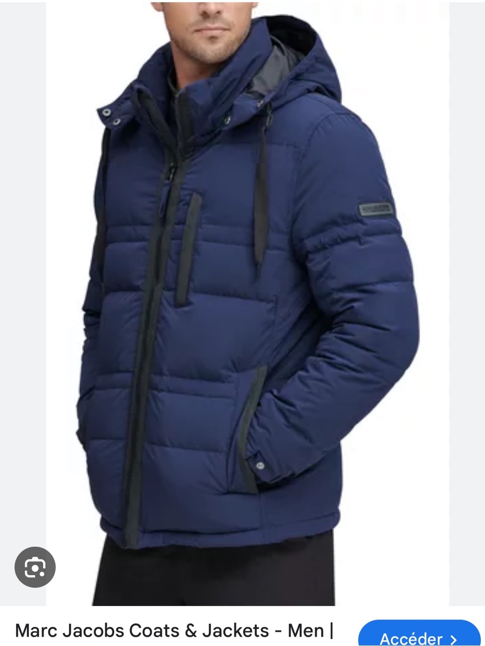Marc By Marc Jacobs Navy Hooded Quilted Puffer Jacket